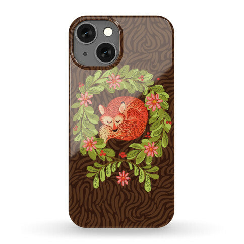 Sleeping Fox Wreath Phone Case